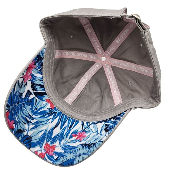 Melissa Etheridge Cruise Gray Cotton Baseball Hat With Tropical Patch Underbill - Picture 10 of 13